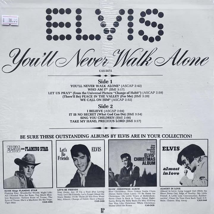 ELVIS PRESLEY - YOU´LL NEVER WALK ALONE LP (DE EPOCA)