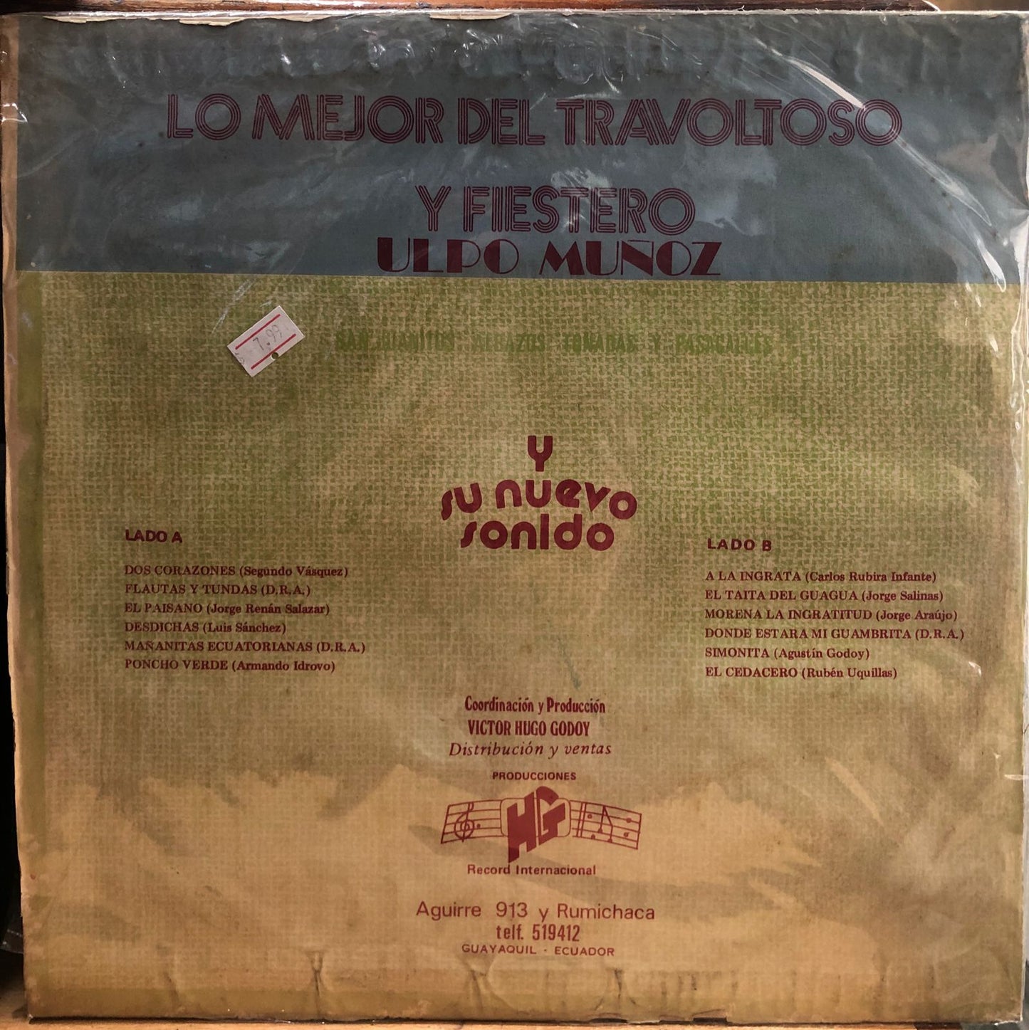 ULPO MUÑOZ - LO MEJOR DEL TRAVOLTOSO Y FIESTERO VOL.2 LP