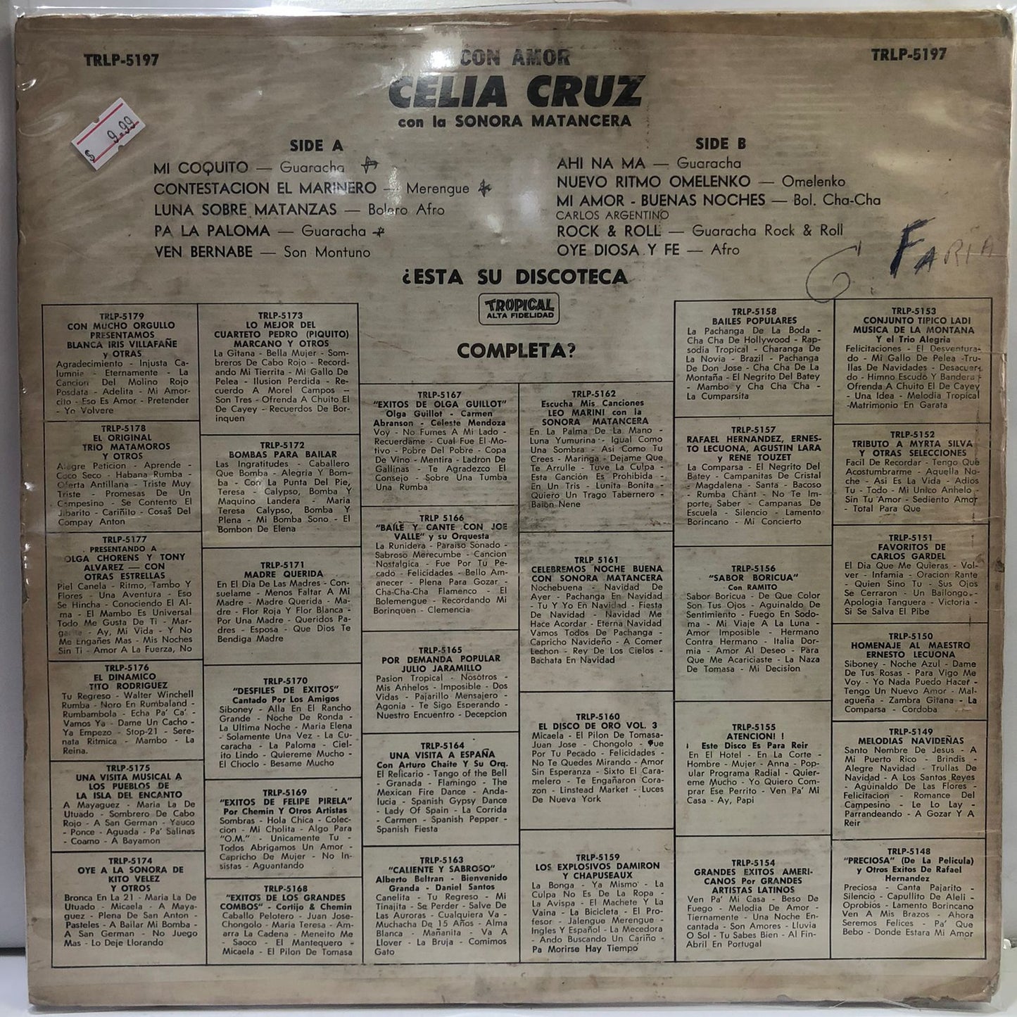 CELIA CRUZ - CON AMOR LP
