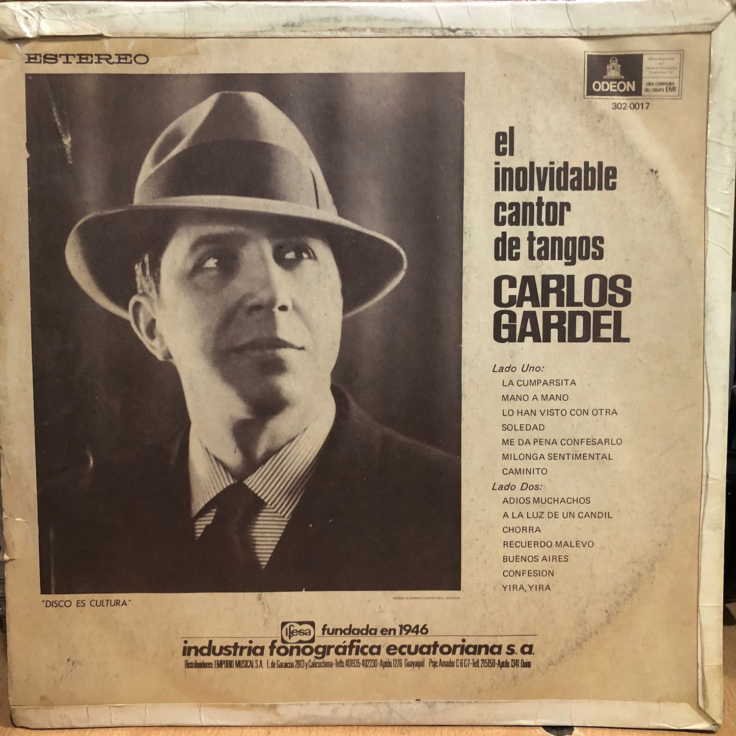 CARLOS GARDEL - EL INOLVIDABLE CANTOR DE TANGOS LP