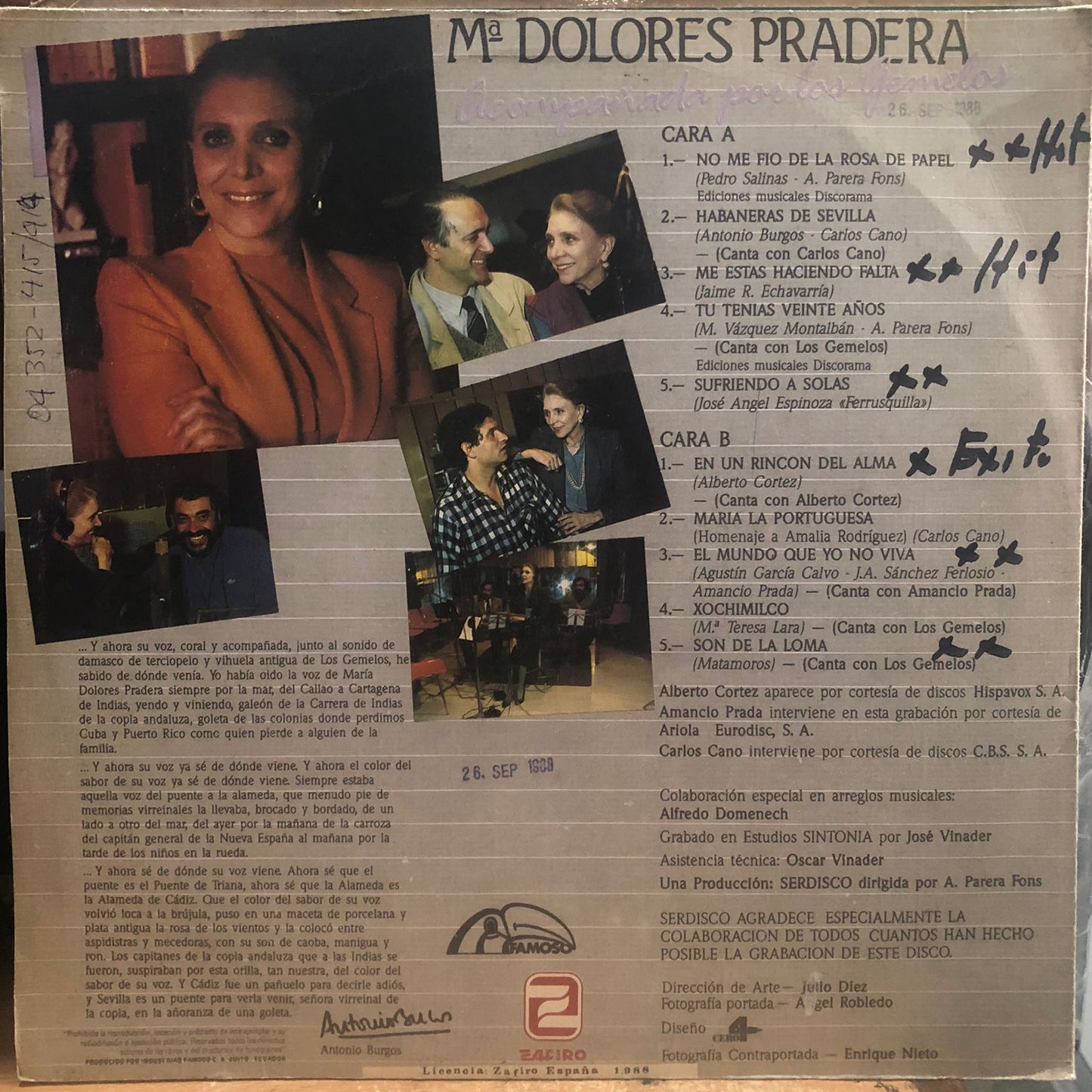 MARIA DOLORES PRADERA - A MIS AMIGAS LP