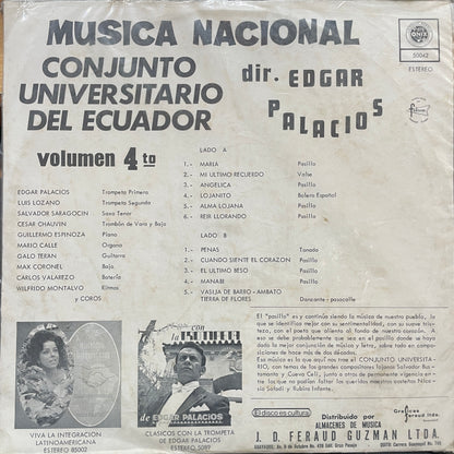 CONJUNTO UNIVERSITARIO DEL ECUADOR - MUSICA NACIONAL VOLUMEN 4 LP