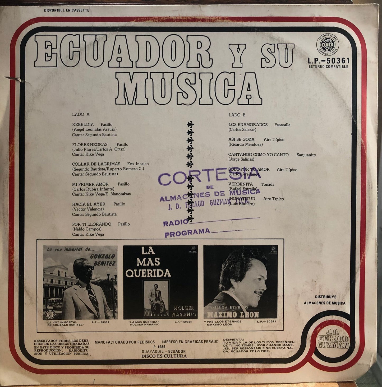 ECUADOR Y SU MUSICA LP