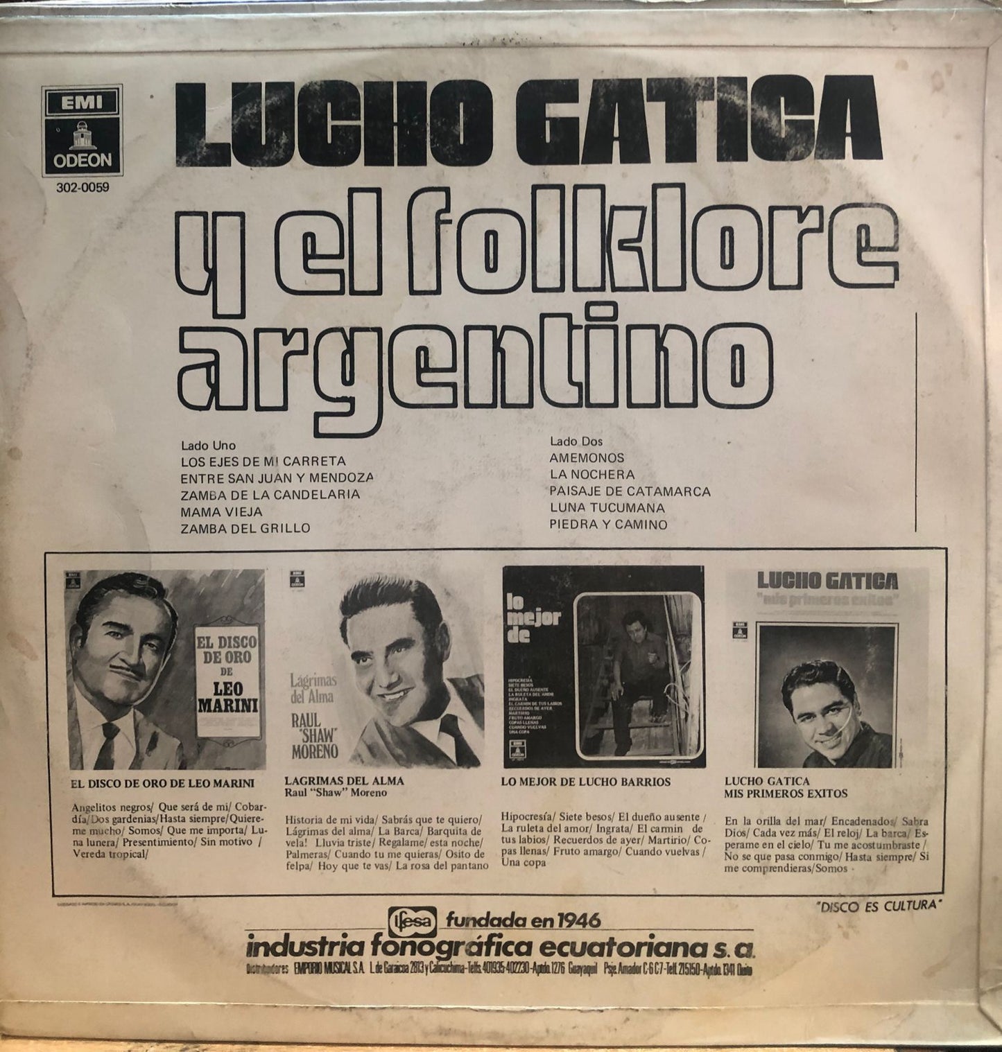 LUCHO GATICA - Y EL FOLKLORE ARGENTINO  LP