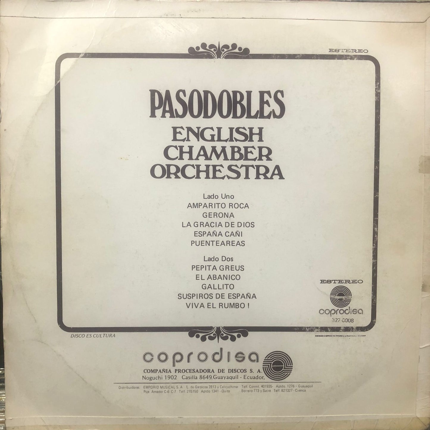 THE ENGLISH CHAMBER ORCHESTRA - PASODOBLES LP