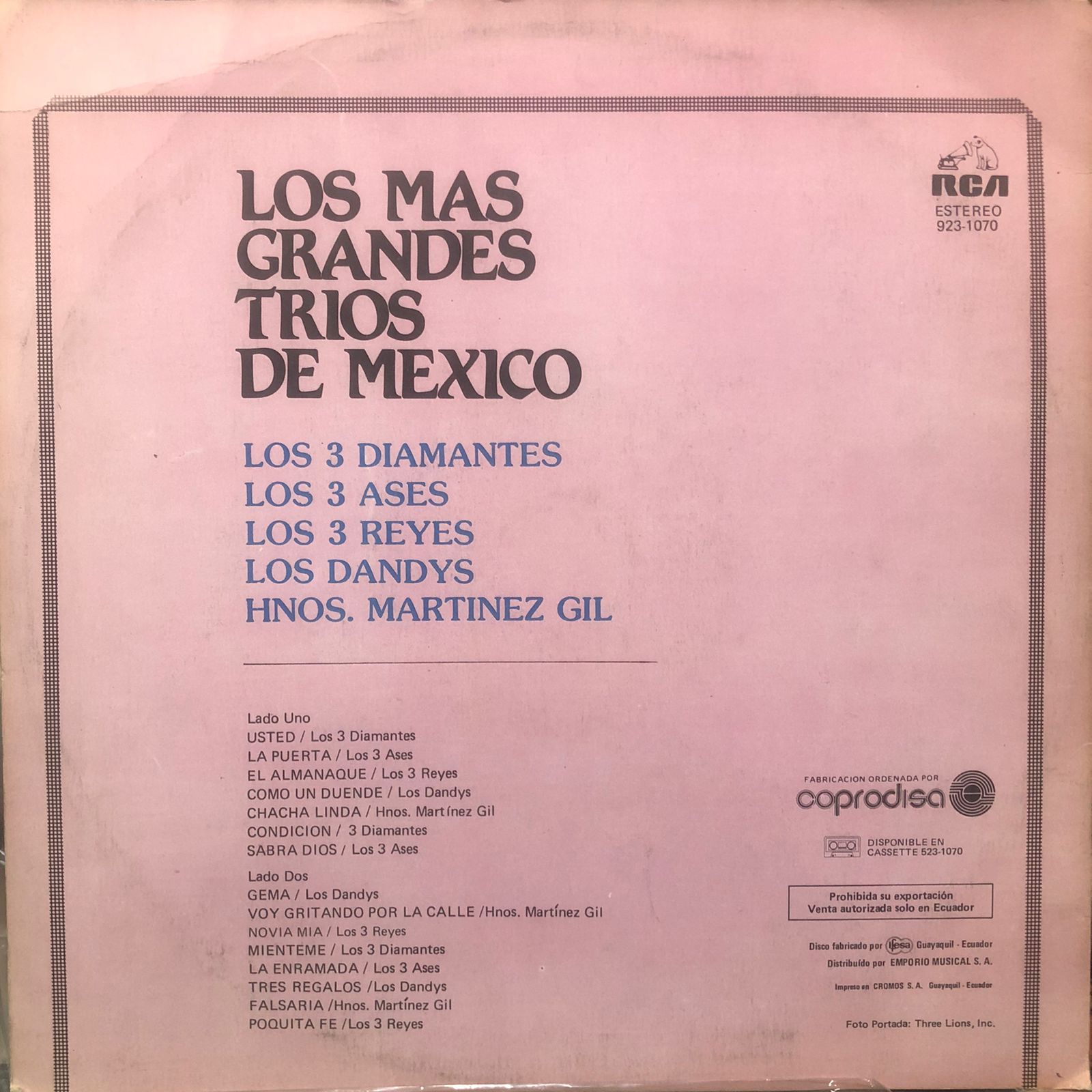 LOS MAS GRANDES TRIOS DE MEXICO LP – Circulo Musical