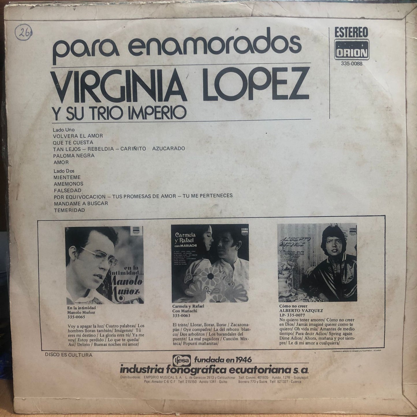 VIRGINIA LOPEZ - PARA ENAMORADOS LP