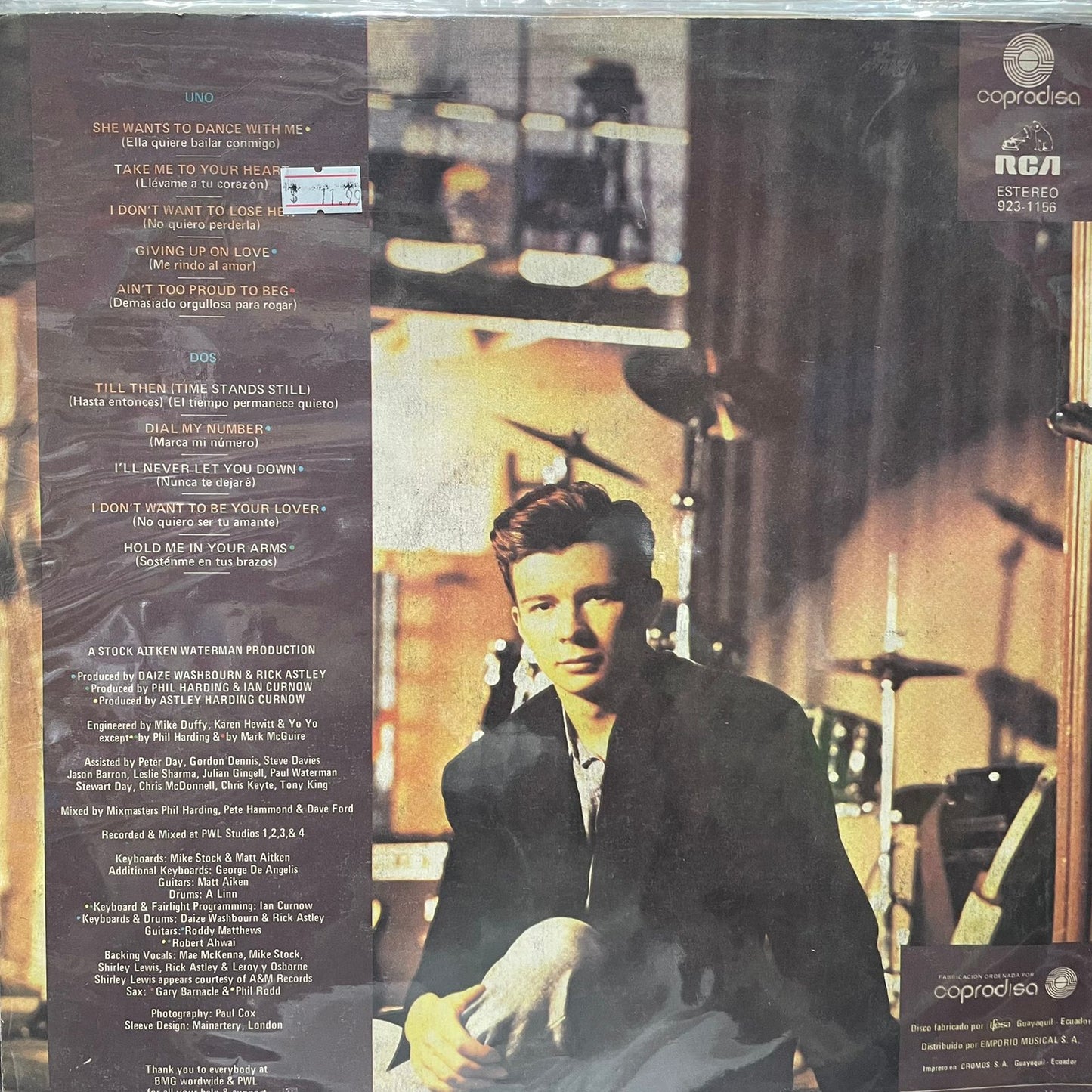 RICK ASTLEY - HOLD ME IN YOUR ARMS LP