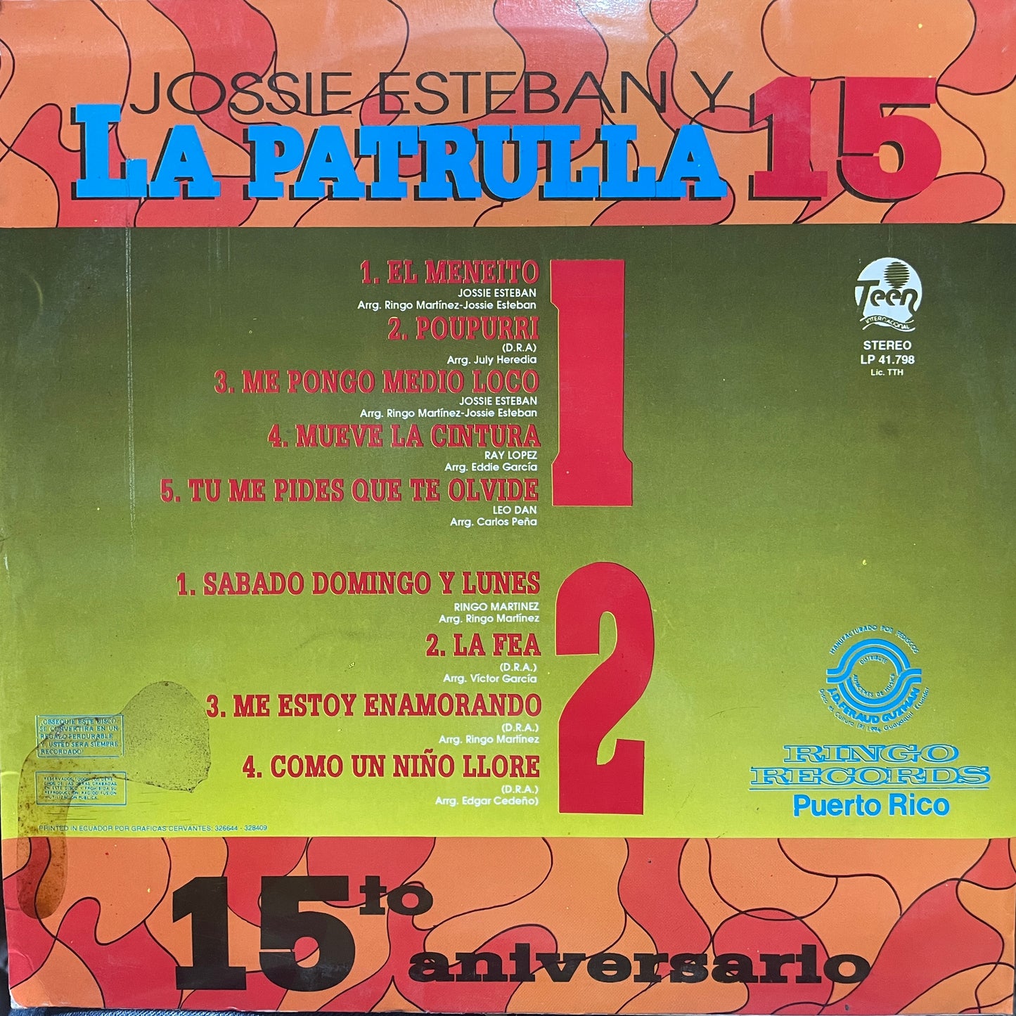 JOSSIE ESTEBAN Y LA PATRULLA 15 - 15TO ANIVERSARIO LP