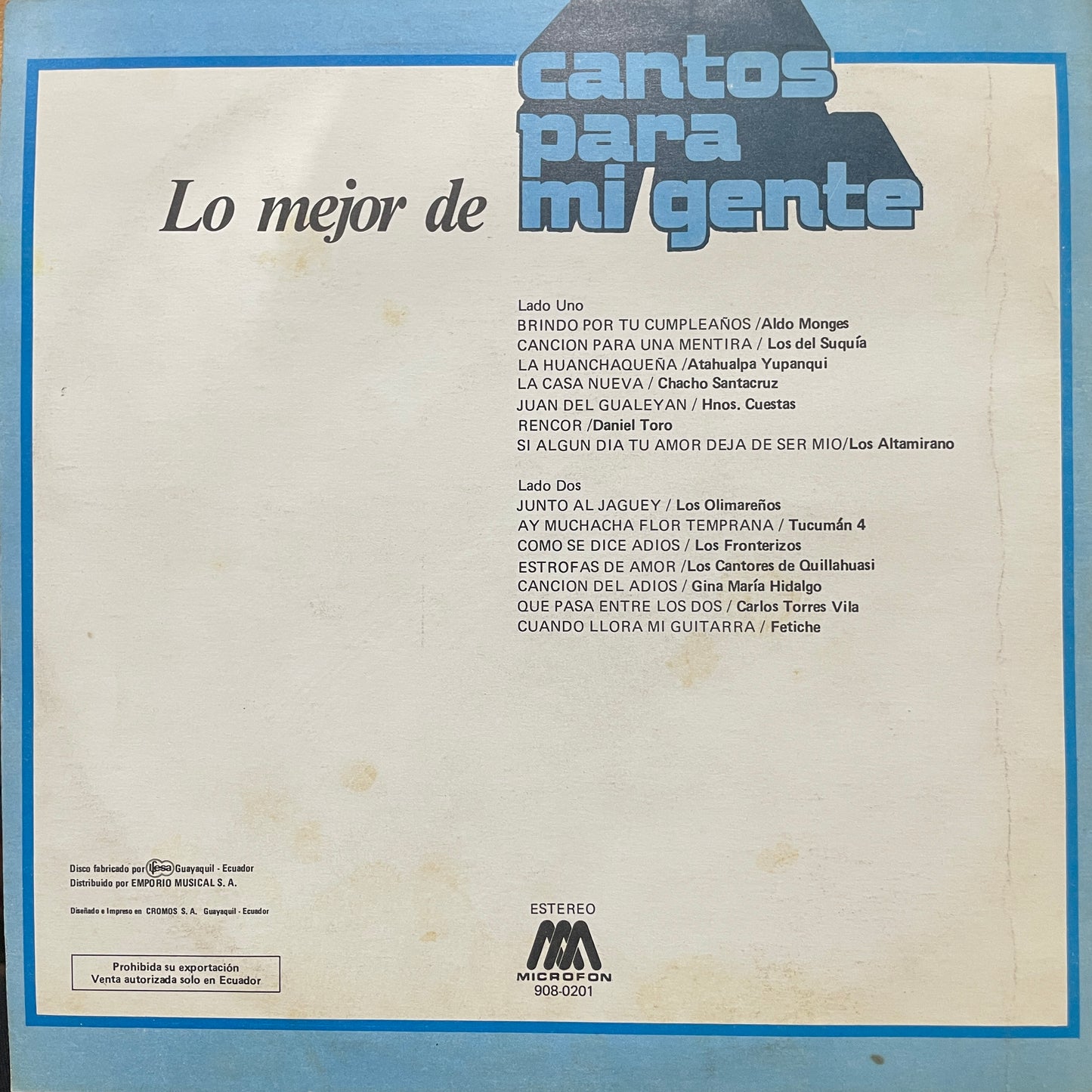 CANTOS PARA MI GENTE - LO MEJOR DE LP