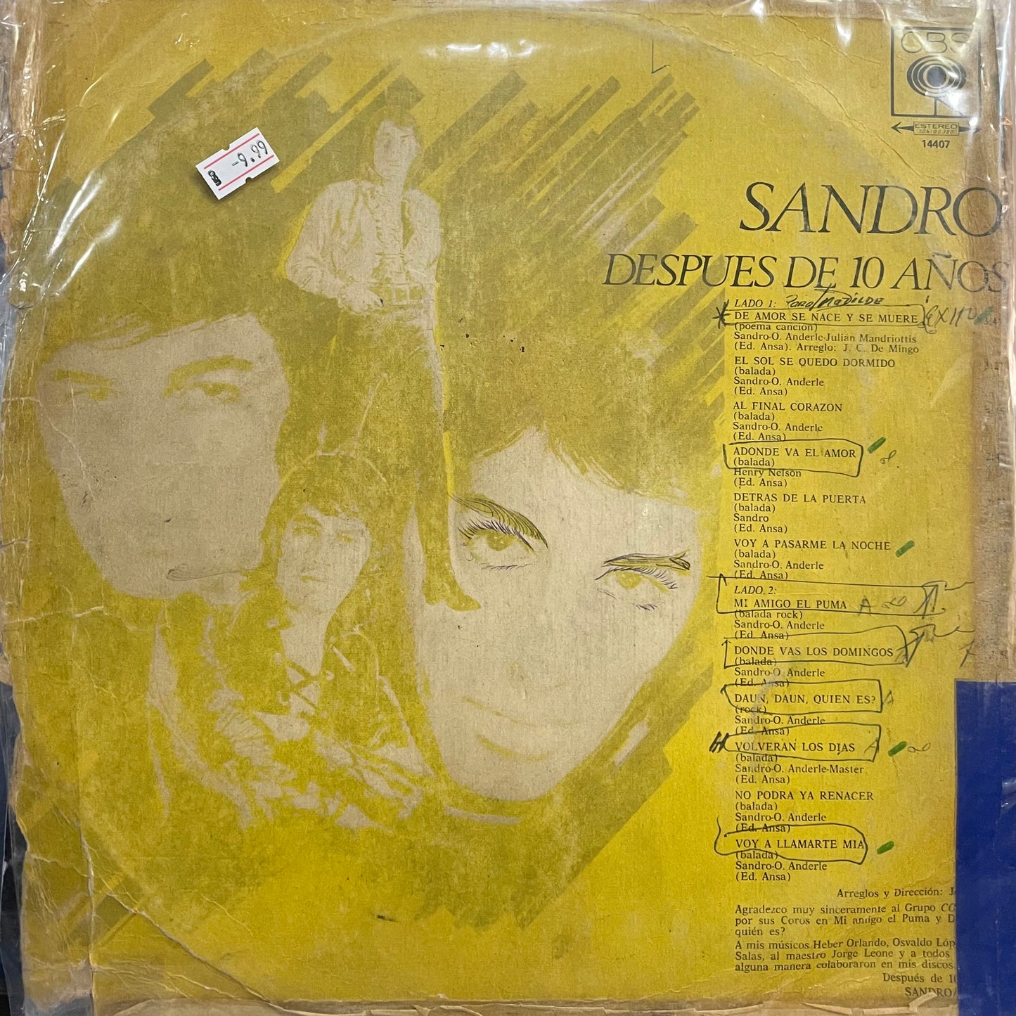 SANDRO - DESPUES DE 10 AÑOS LP (DE EPOCA)