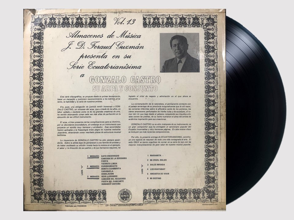 GONZALO CASTRO SU ARPA Y CONJUNTO - SERIE ECUATORIANISIMA VOL.13 / LP