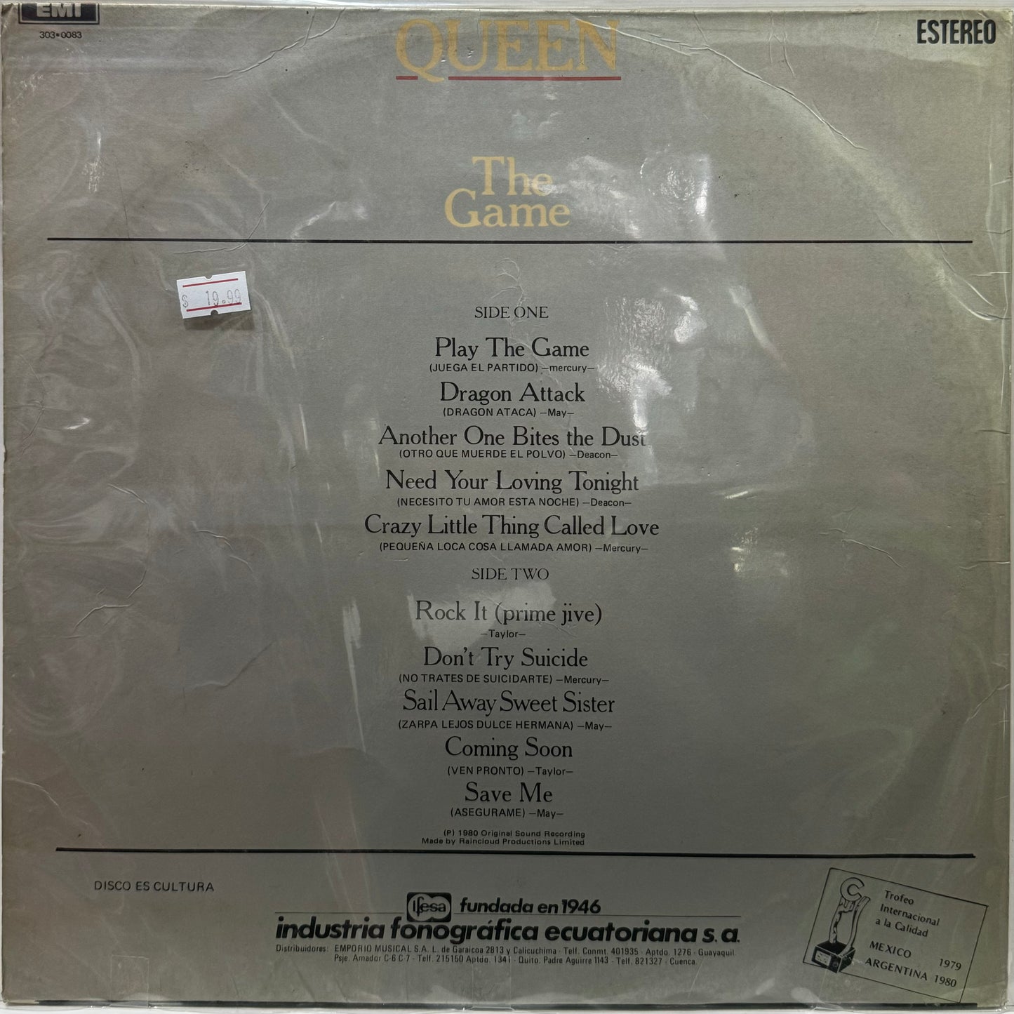 QUEEN - THE GAME  LP