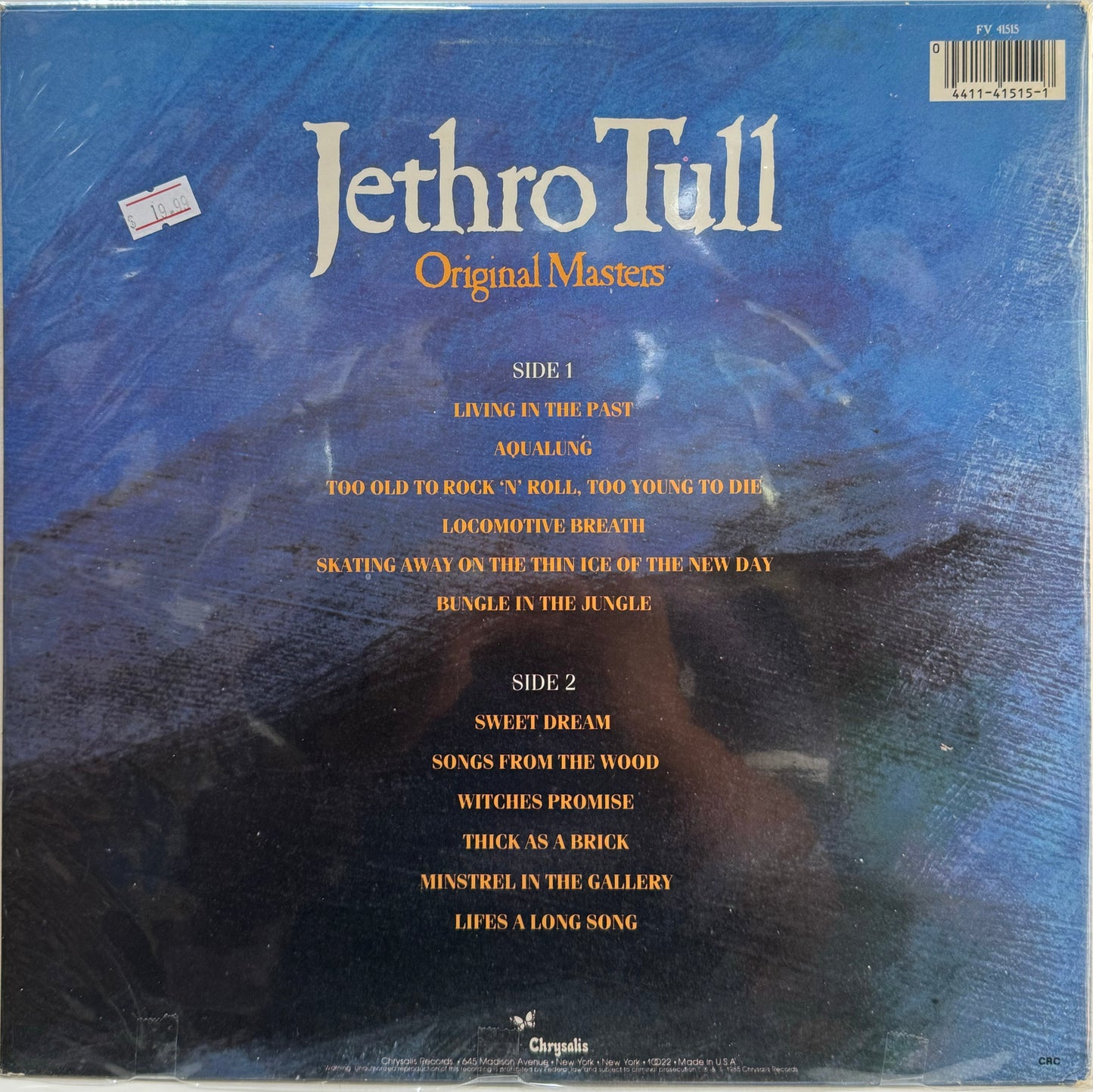 JETHRO TULL - ORIGINAL MASTERS  LP