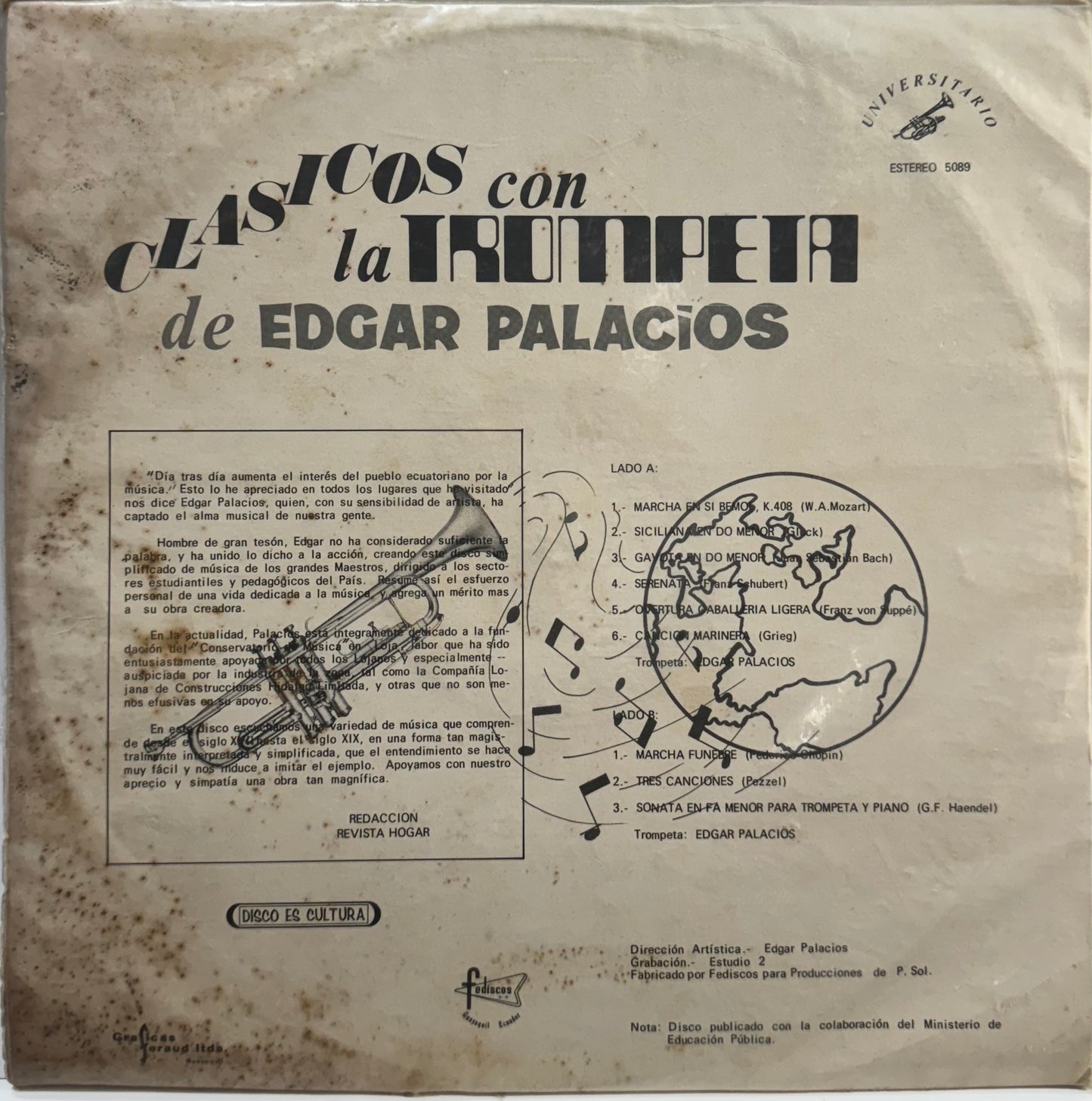 EDGAR PALACIOS - CLASICOS CON LA TROMPETA  LP