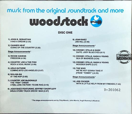 WOODSTOCK - MUSIC FROM THE ORIGINAL SOUNDTRACK AND MORE  2 CDS