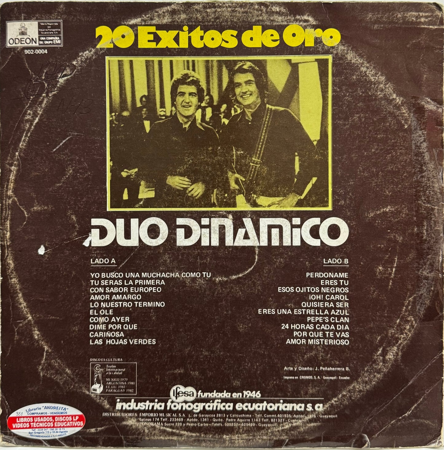 DUO DINAMICO - 20 EXITOS DE ORO  LP
