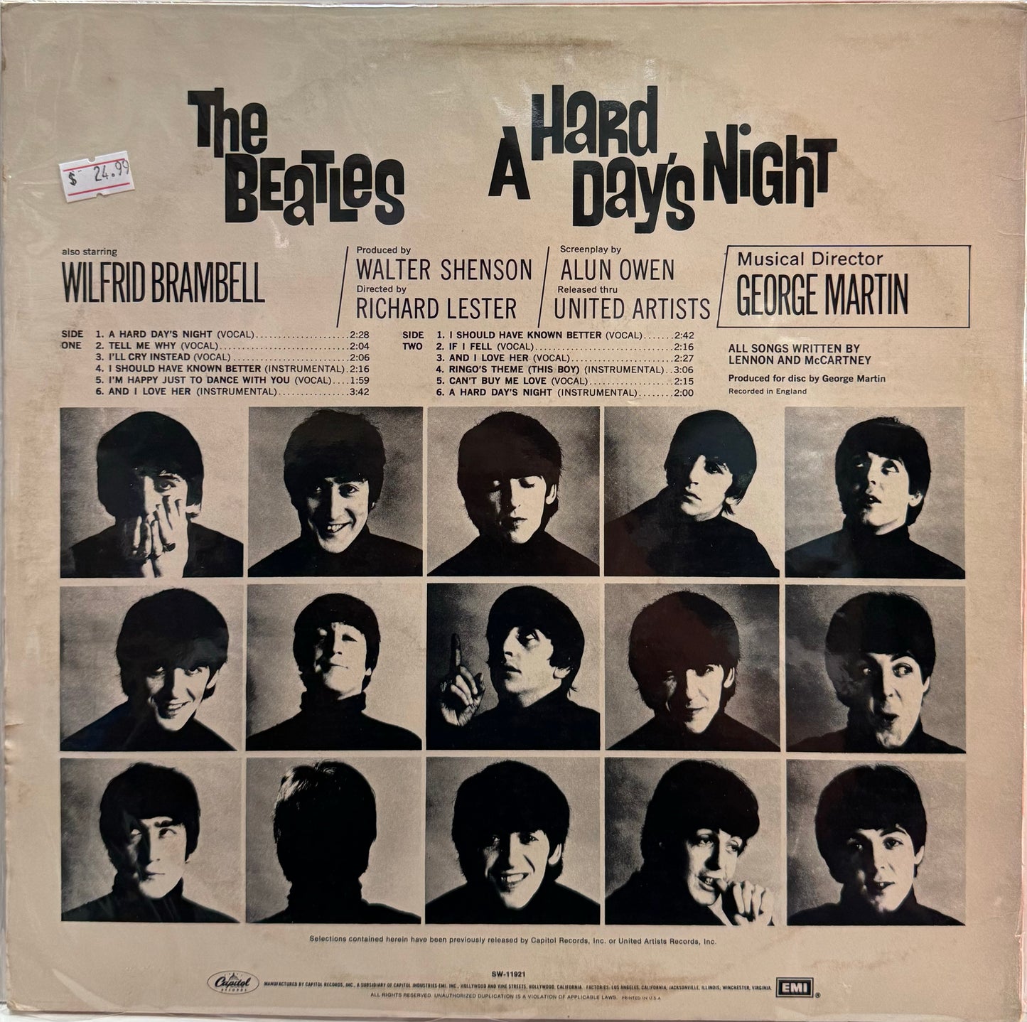 THE BEATLES - A HARD DAYS NIGHT  LP