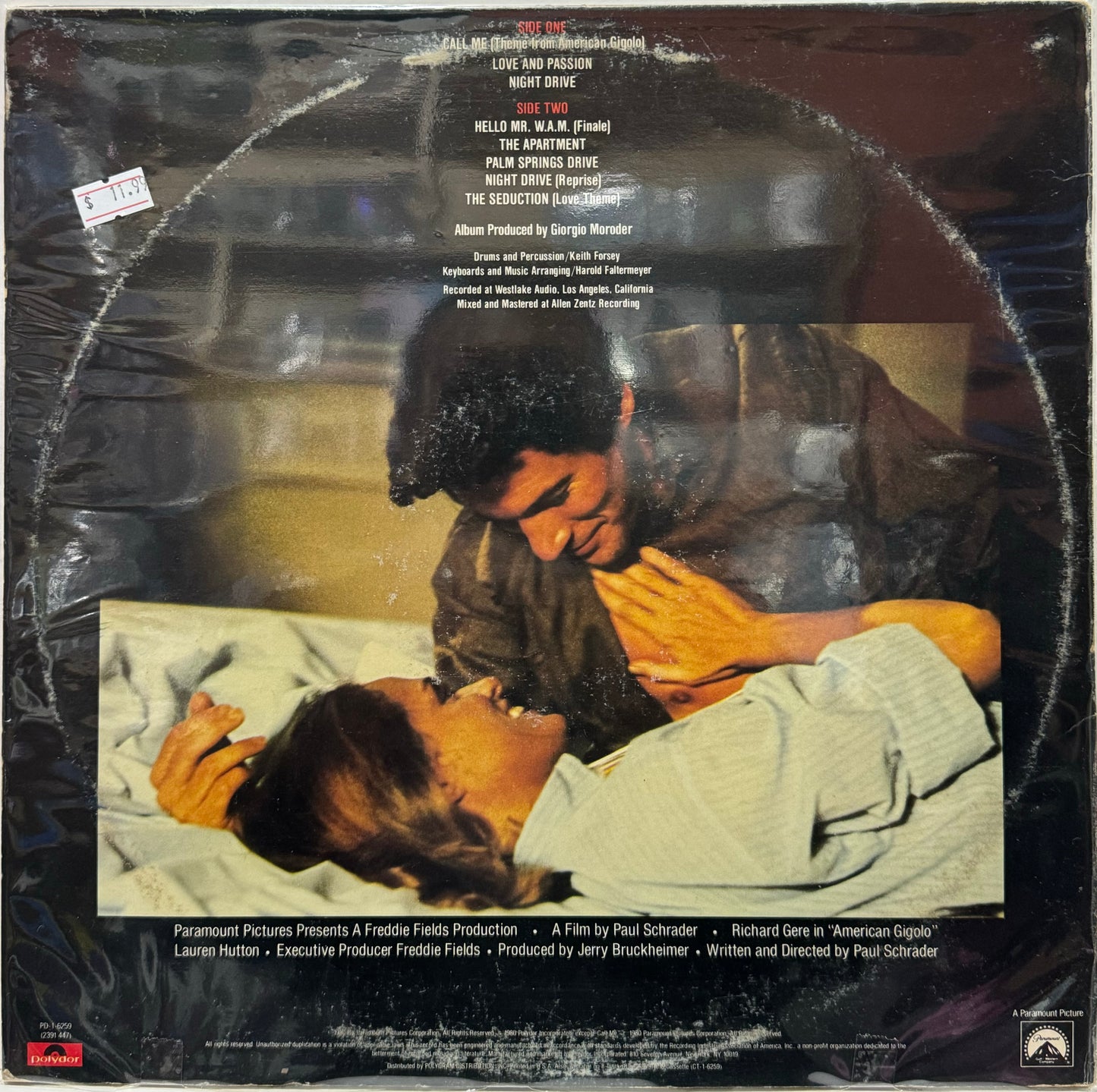 AMERICAN GIGOLO - ORIGINAL SOUNDTRACK RECORDING  LP