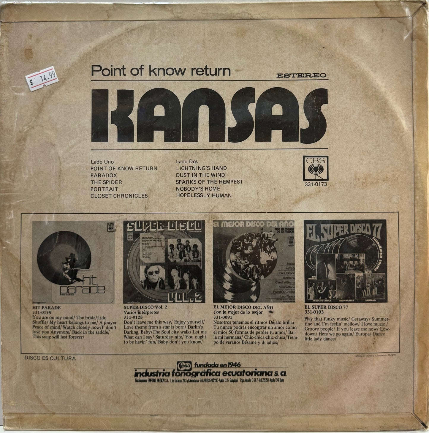 KANSAS - POINT OF KNOW RETURN  LP