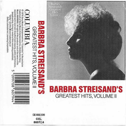 BARBRA STREISAND - GREATEST HITS VOL II  CASSETTE