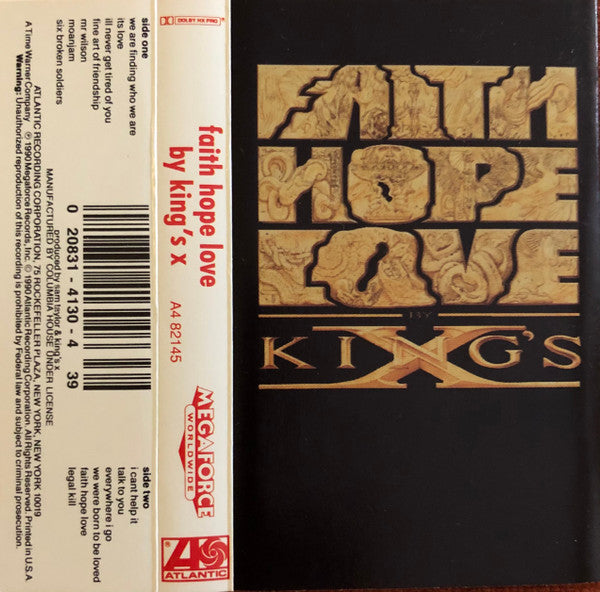 FAITH HOPE LOVE - BY KINGS X  CASSETTE