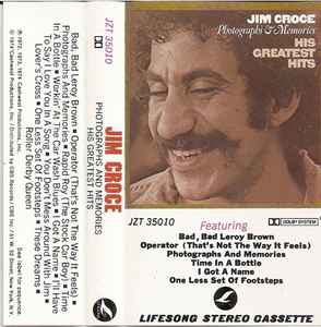 JIM CROCE - HIS GREATEST HITS  CASSETTE