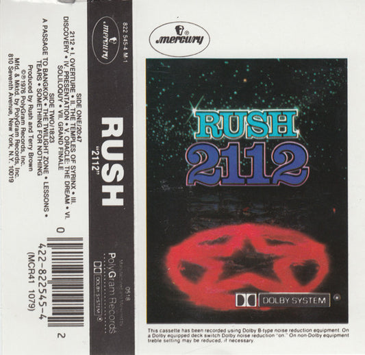 RUSH - 2112  CASSETTE