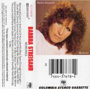 BARBRA STREISAND - MEMORIES  CASSETTE