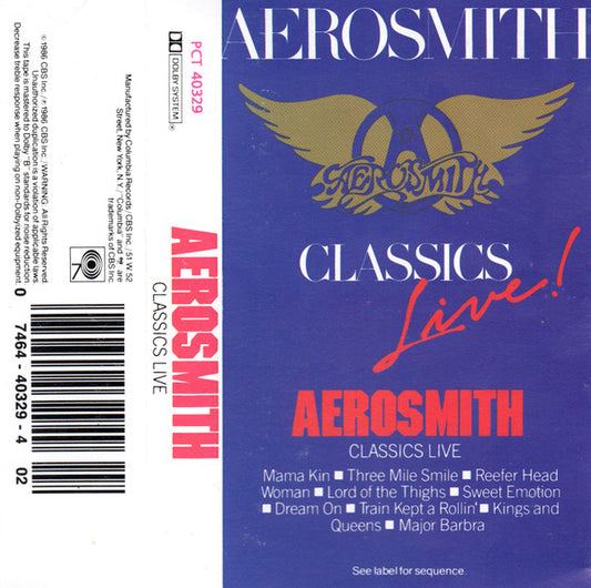 AEROSMITH - CLASSICS  LIVE CASSETTE