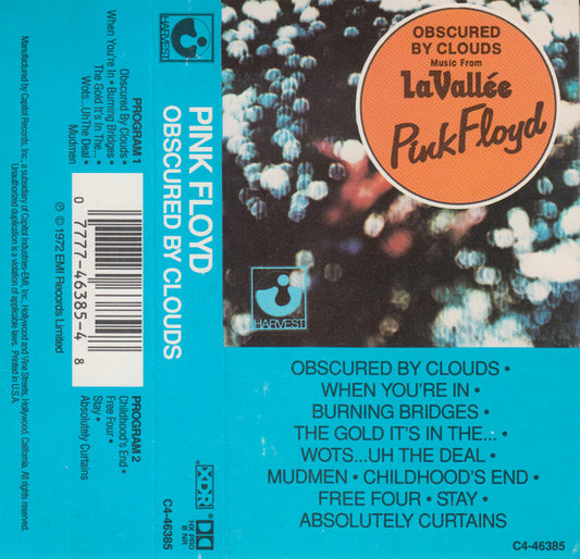 PINK FLOYD - OBSCURED BY CLOUDS CASSETTE (DE EPOCA)