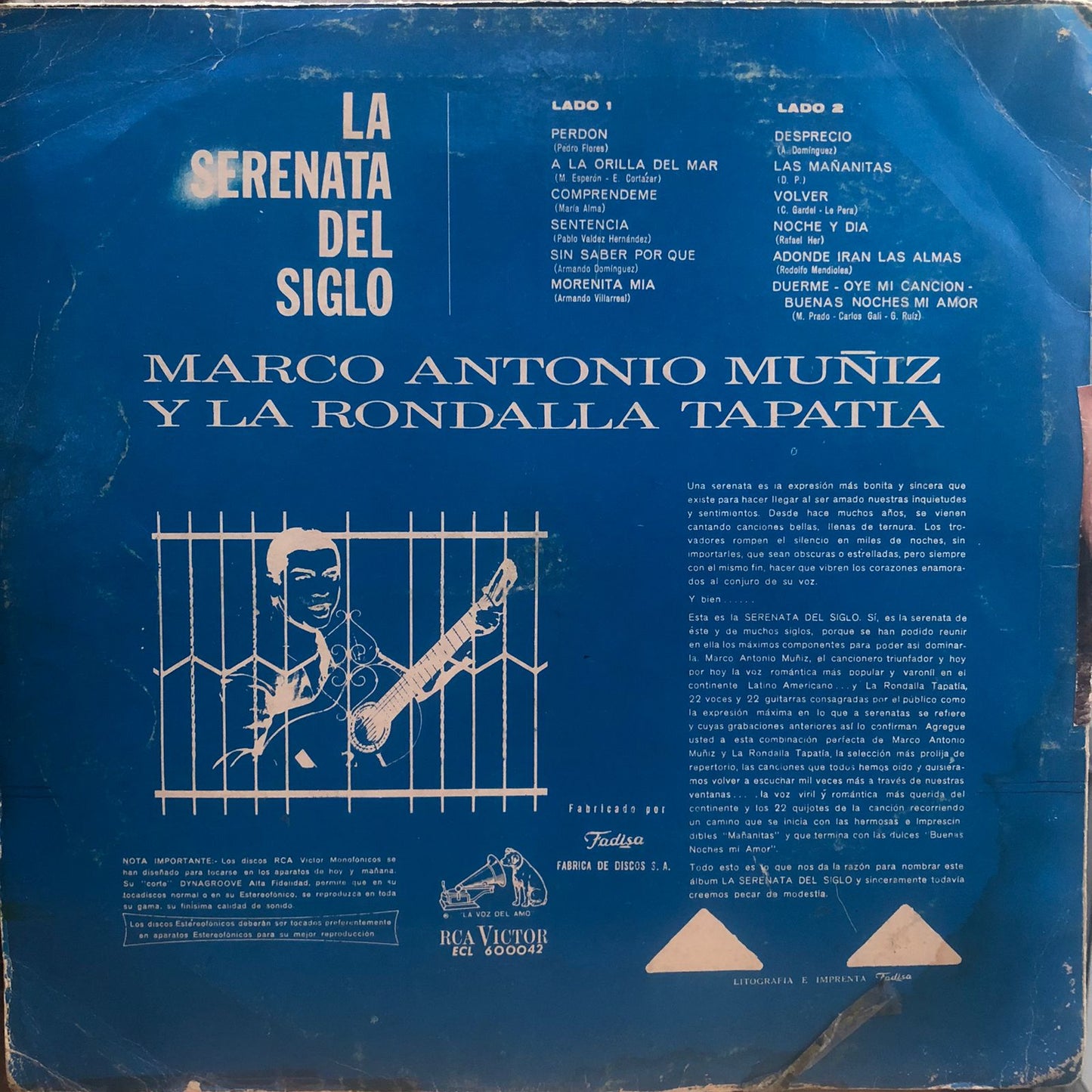 MARCO ANTONIO MUÑIZ Y LA RONDALLA TAPATIA - LA SERENATA DEL SIGLO LP