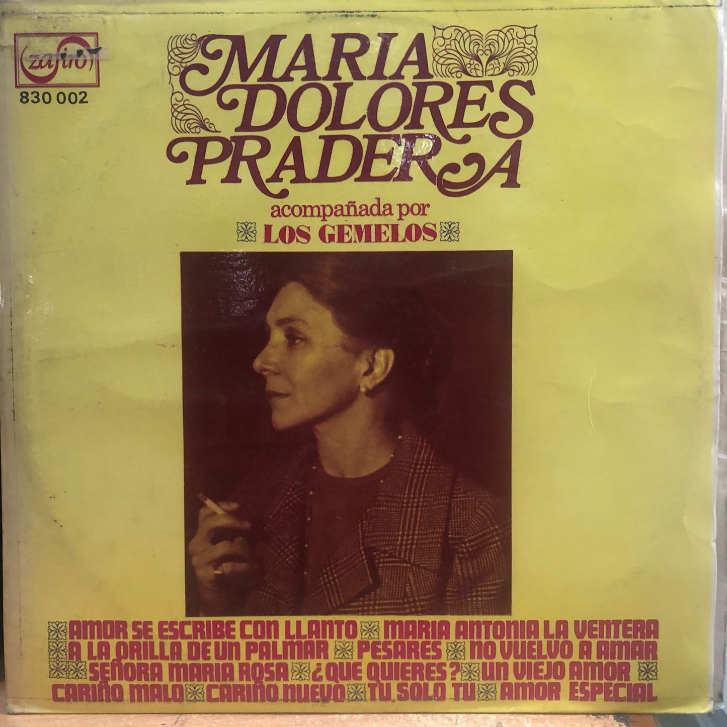 MARIA DOLORES PRADERA - ACOMPAÑADA POR LOS GEMELOS (CONTRABAJO LUIS GUTIERREZ) LP