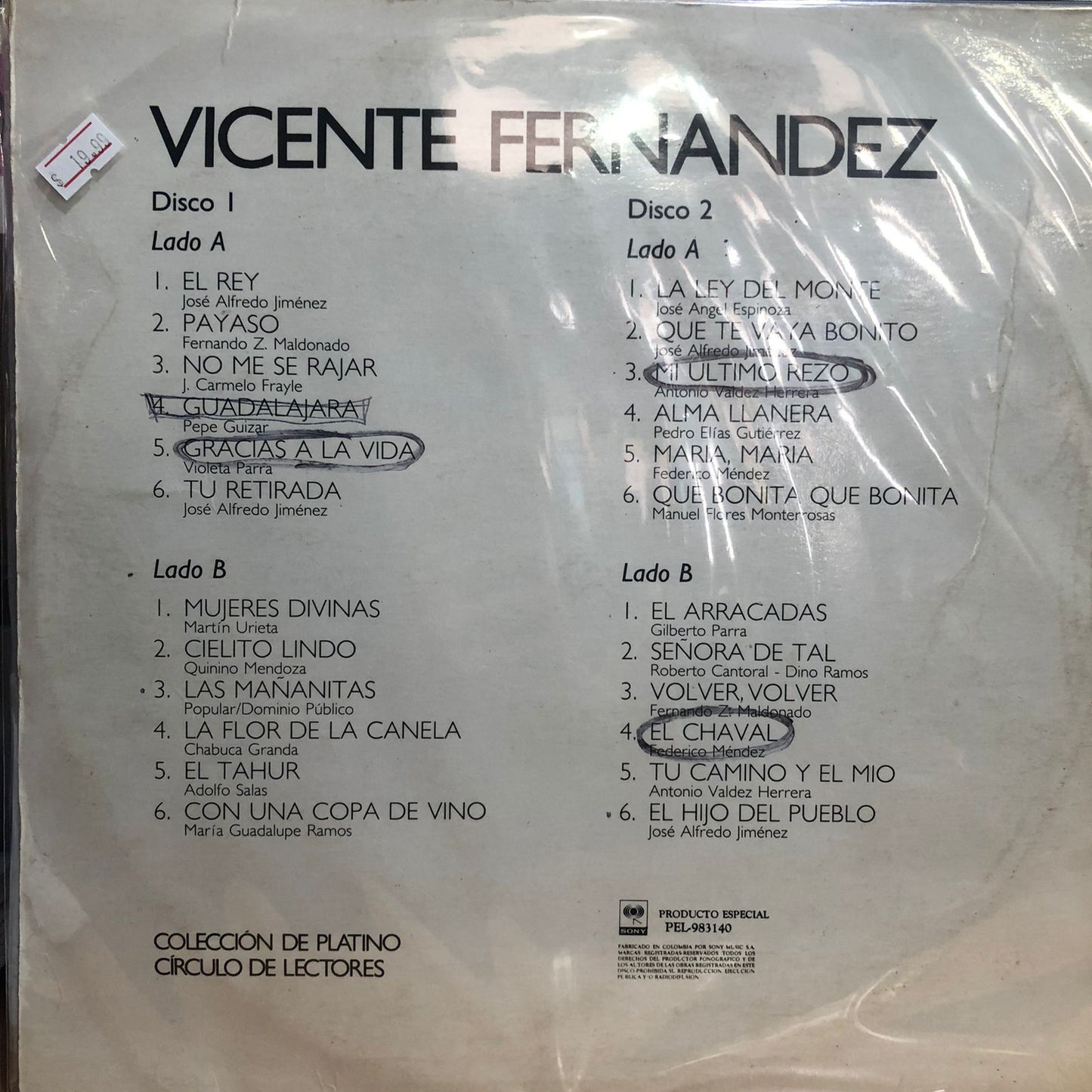 VICENTE FERNANDEZ - COLECCION DE PLATINO  2 LPS