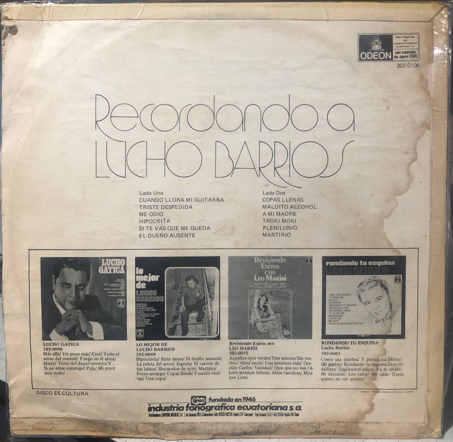 LUCHO BARRIOS - RECORDANDO A LP