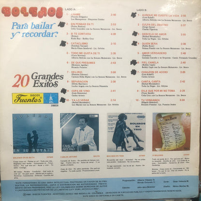 BOLEROS PARA BAILAR Y RECORDAR - 20 GRANDES EXITOS LP