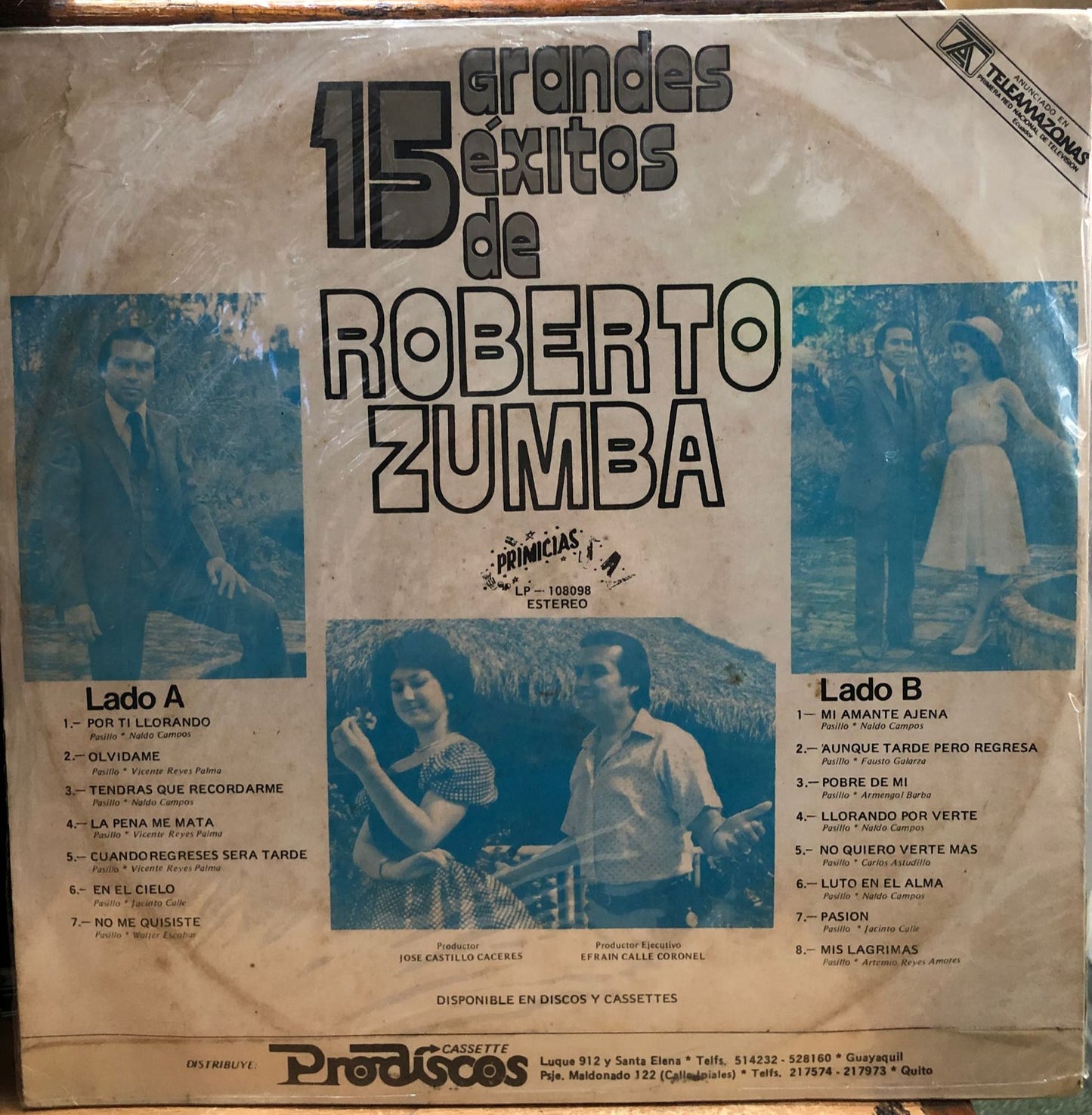 ROBERTO ZUMBA - 15 GRANDES EXITOS LP