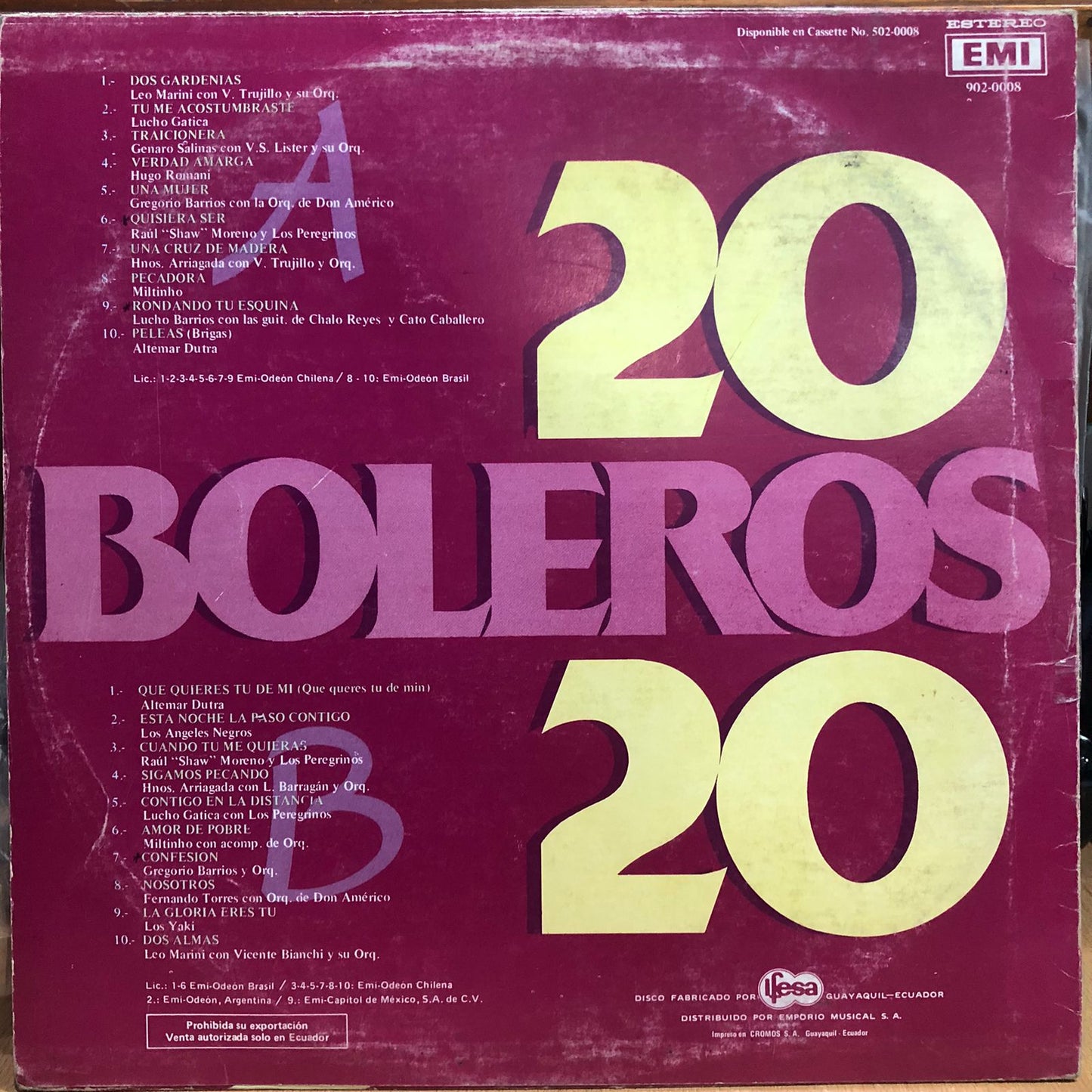 20 BOLEROS LP