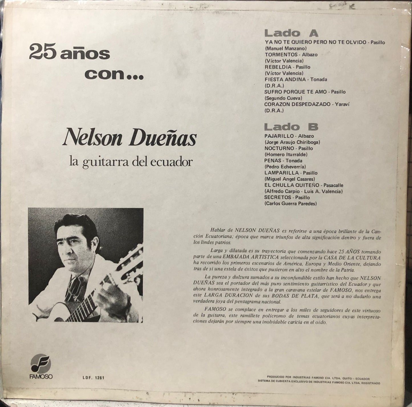 NELSON DUEÑAS - 25 AÑOS CON... LP (DE EPOCA)
