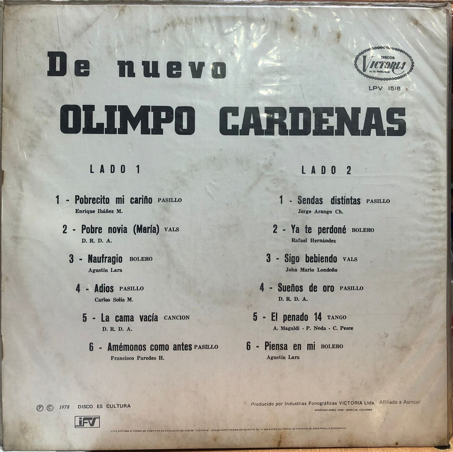 OLIMPO CARDENAS - DE NUEVO LP