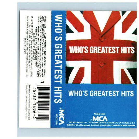 THE WHO'S - GREATEST HITS CASSETTE