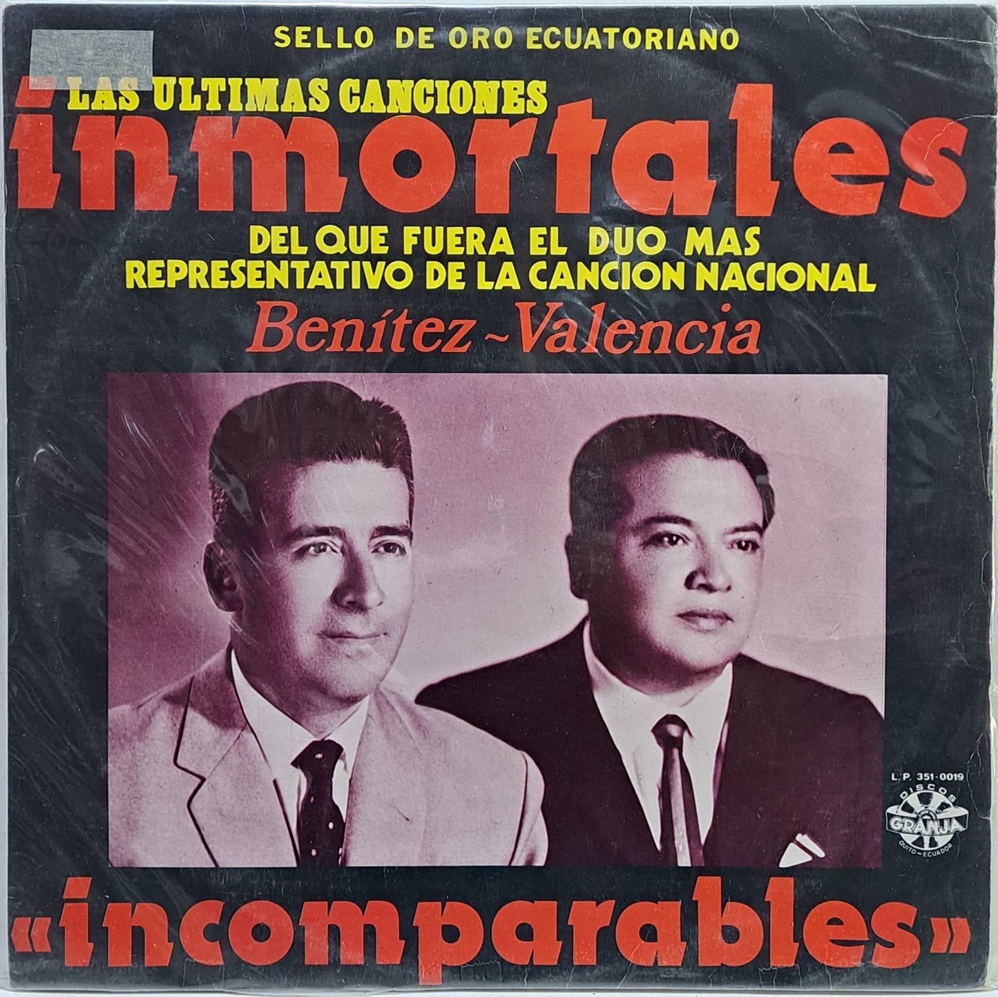 BENITEZ - VALENCIA - LAS ULTIMAS CANCIONES INMORTALES  LP