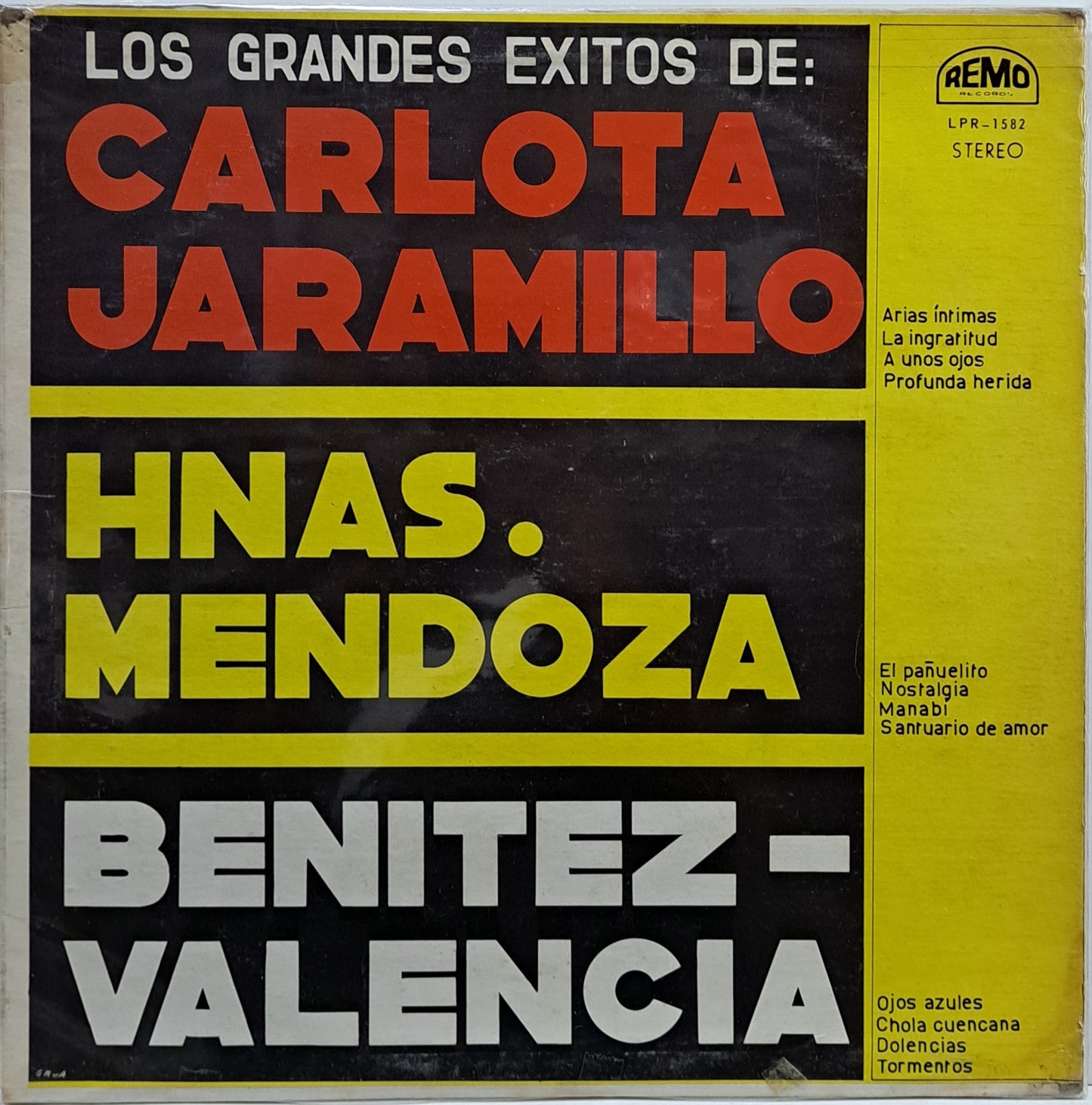 CARLOTA JARAMILLO - HNAS MENDOZA - BENITEZ VALENCIA - LOS GRANDES EXITOS  LP
