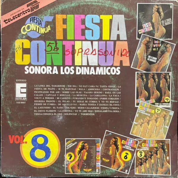 SONORA LOS DINAMICOS - FIESTA CONTINUA VOL.8 LP (DE EPOCA